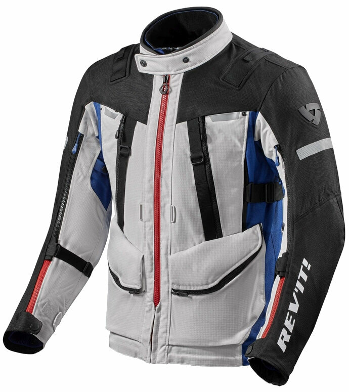 Giacca in tessuto Rev'it! Jacket Sand 4 H2O Silver/Blue 3XL Giacca in tessuto