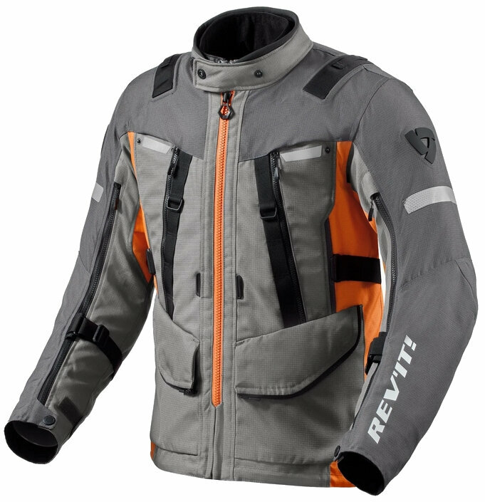 Tekstilna jakna Rev'it! Jacket Sand 4 H2O Grey/Orange 4XL Tekstilna jakna