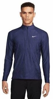 Pulover s kapuco/Pulover Nike Dri-Fit ADV Tour Mens 1/2-Zip Golf Top Midnight Navy/White M - 1