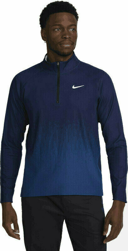 Kapuzenpullover/Pullover Nike Dri-Fit ADV Mens Half-Zip Top Midnight Navy/Court Blue/White M