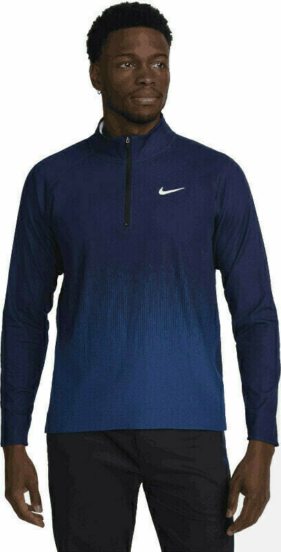 Moletom/Suéter Nike Dri-Fit ADV Mens Half-Zip Top Midnight Navy/Court Blue/White L
