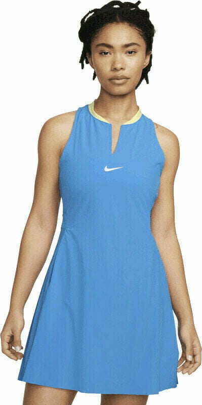Tennis Dress Nike Dri-Fit Advantage Womens Tennis Dress Light Photo Blue/White XS Tennis Dress