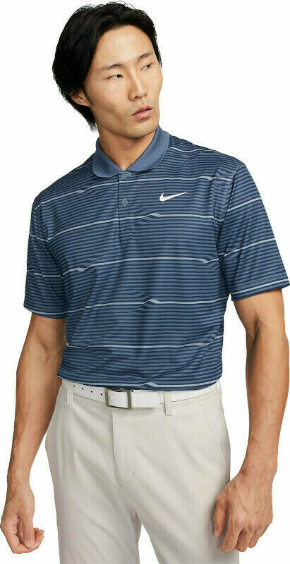 Polo trøje Nike Dri-Fit Victory+ Mens Polo Midnight Navy/Diffused Blue/White L Polo trøje