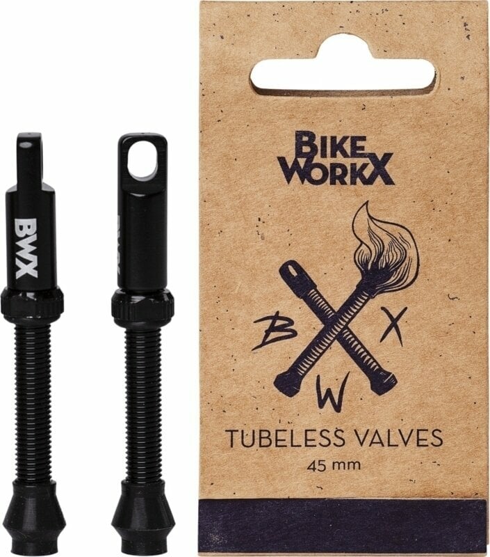 Chambres à Air BikeWorkX BWX Tubeless Valves 15.0 Black 45.0 Soupape