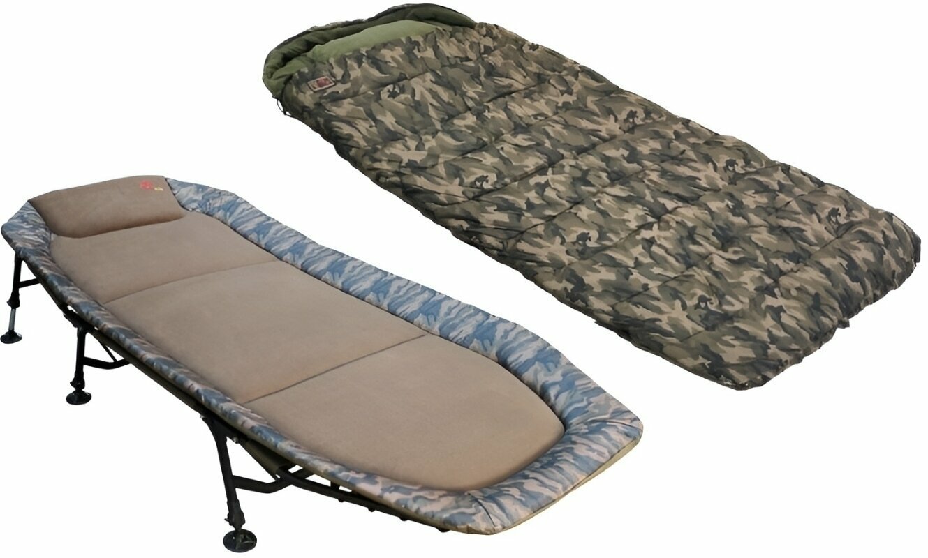 Le bed chair ZFISH Camo Set Flat Bedchair + Sleeping Bag Le bed chair