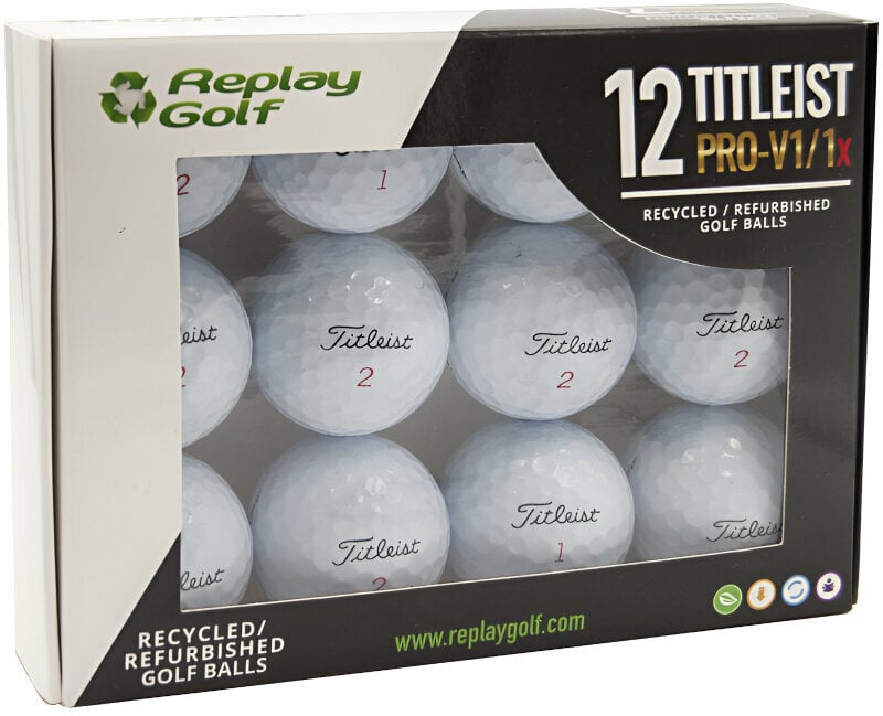 Rabljena loptica za golf Replay Golf Titleist Pro V1/Pro V1x Refurbished Golf Balls White 12 Pack