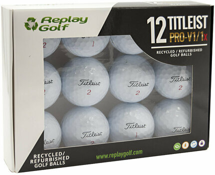 Gebrauchte Golfbälle Replay Golf Titleist Pro V1/Pro V1x Refurbished Golf Balls White 12 Pack - 1