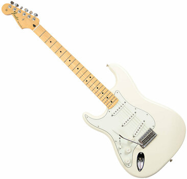 Linkshänder E-Gitarre Fender Standard Stratocaster MN LH Arctic White - 1