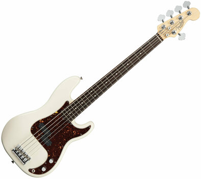 5-string Bassguitar Fender American Standard Precision Bass V RW Olympic White - 1