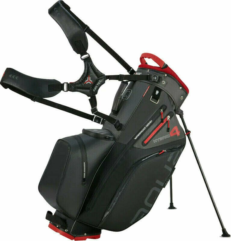 Golf torba Stand Bag Big Max Aqua Hybrid 4 Black/Charcoal/Red Golf torba Stand Bag