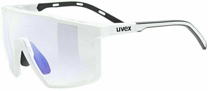 Cycling Glasses UVEX MTN Perform Small V White Mat/Variomatic Litemirror Blue Cycling Glasses