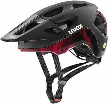 Cyklistická helma UVEX React Mips Black/Ruby Red Matt 52-56 Cyklistická helma - 1
