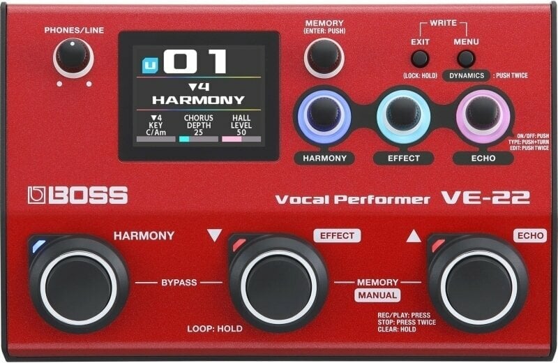 Processador de efeitos vocais Boss VE-22