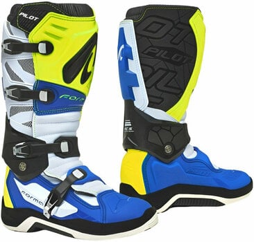 Μπότες Μηχανής Cross / Enduro Forma Boots Pilot Yellow Fluo/White/Blue 45 Μπότες Μηχανής Cross / Enduro - 1