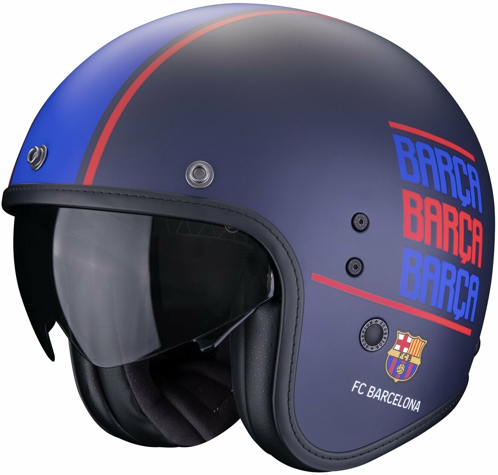 Bukósisak Scorpion BELFAST EVO FC BARCELONA Matt Blue XS Bukósisak