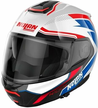 Helmet Nolan N100-6 Surveyor N-Com Metal White Blue/Red/Black 2XL Helmet - 1