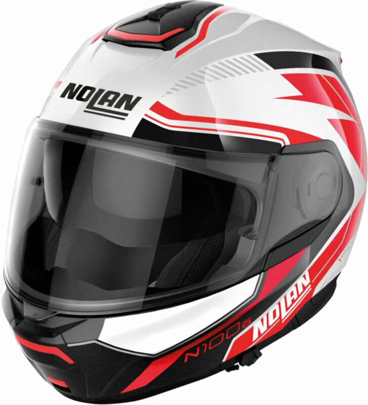 Helmet Nolan N100-6 Surveyor N-Com Metal White Red/Black M Helmet