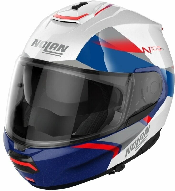 Helmet Nolan N100-6 Paloma N-Com Metal White Red/Silver/Blue 2XL Helmet