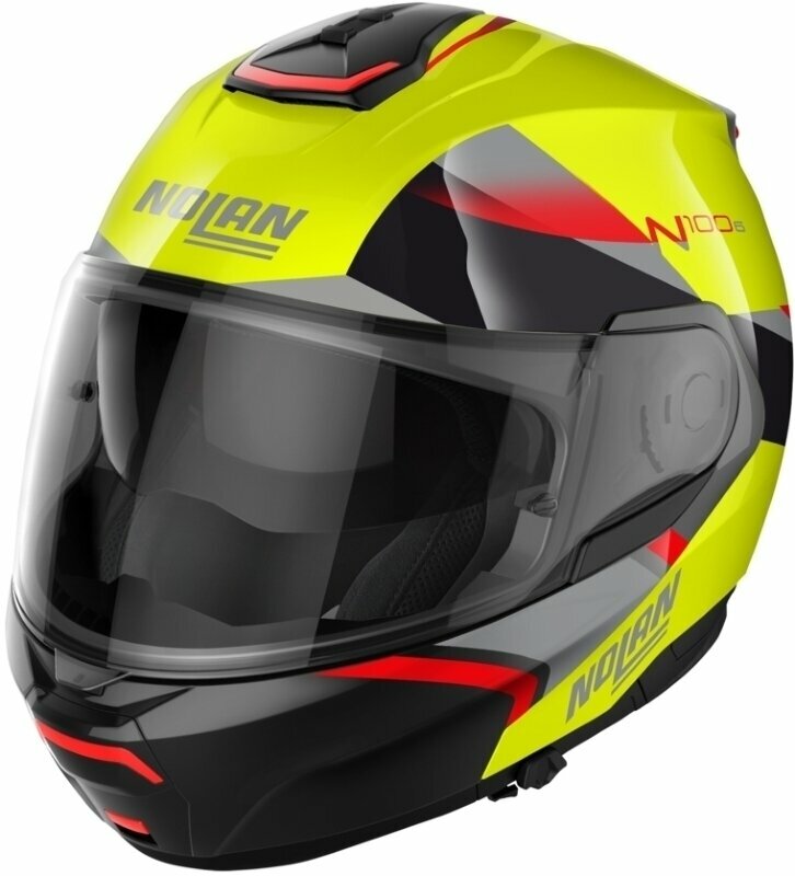 Nolan N100-6 Paloma N-Com Led Yellow Red/Silver/Black XS Casque Red Black unisex