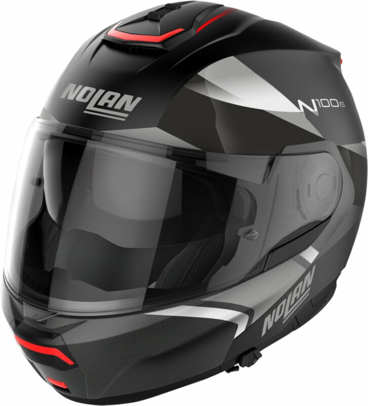 Helm Nolan N100-6 Paloma N-Com Flat Black Silver XS Helm