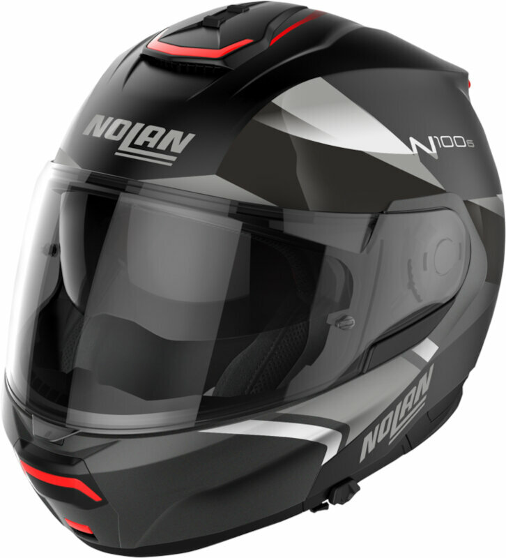 Helmet Nolan N100-6 Paloma N-Com Flat Black Silver 3XL Helmet
