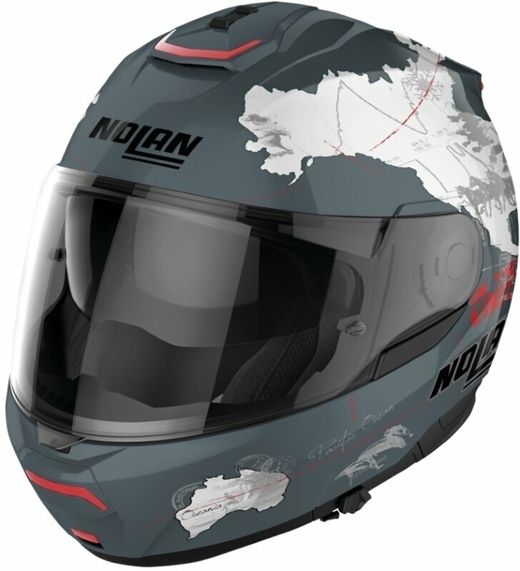 Helmet Nolan N100-6 Legend C.Checa N-Com Slate Grey C.Checa/White 3XL XS Helmet