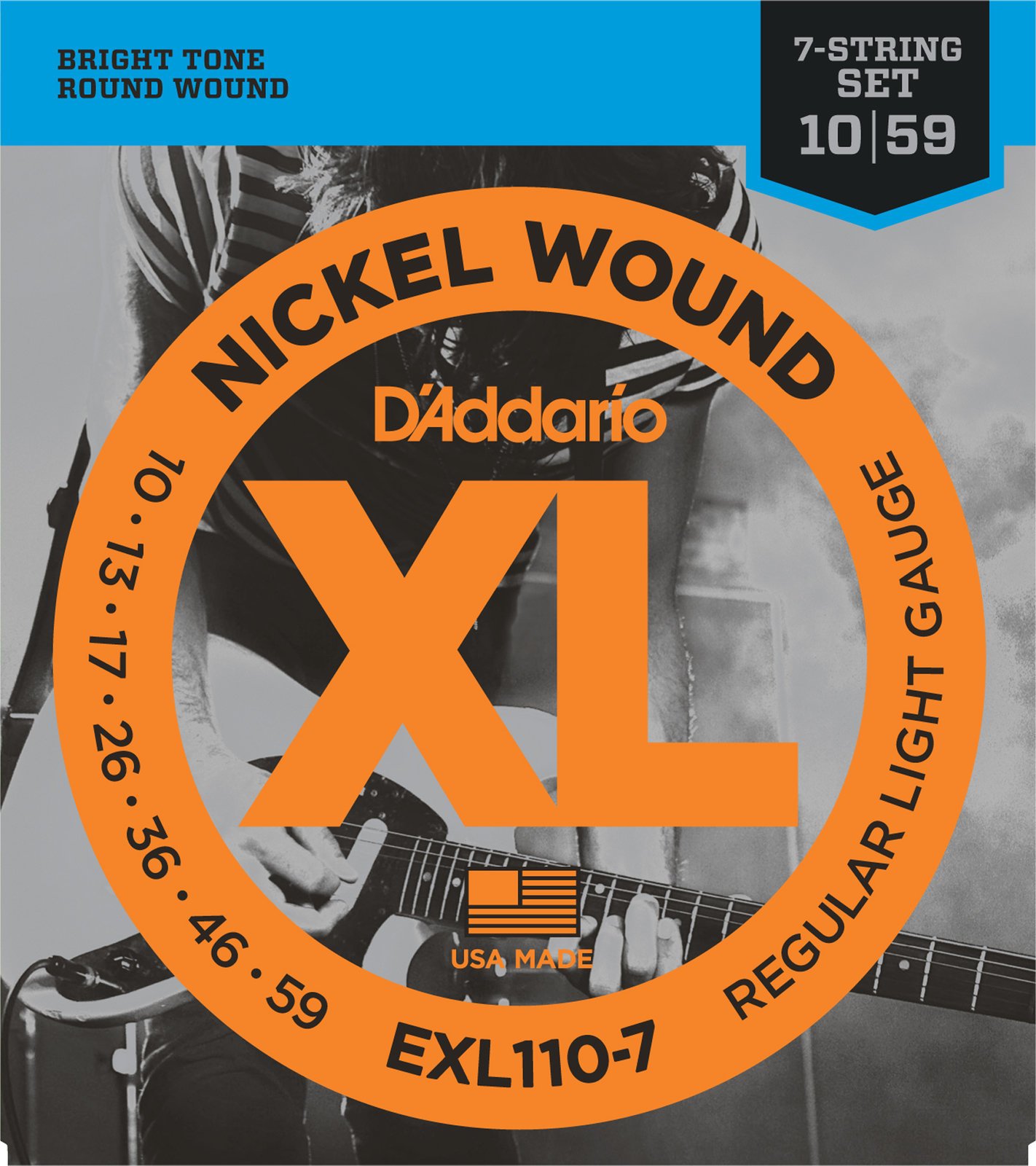Snaren voor elektrische gitaar D'Addario EXL110-7
