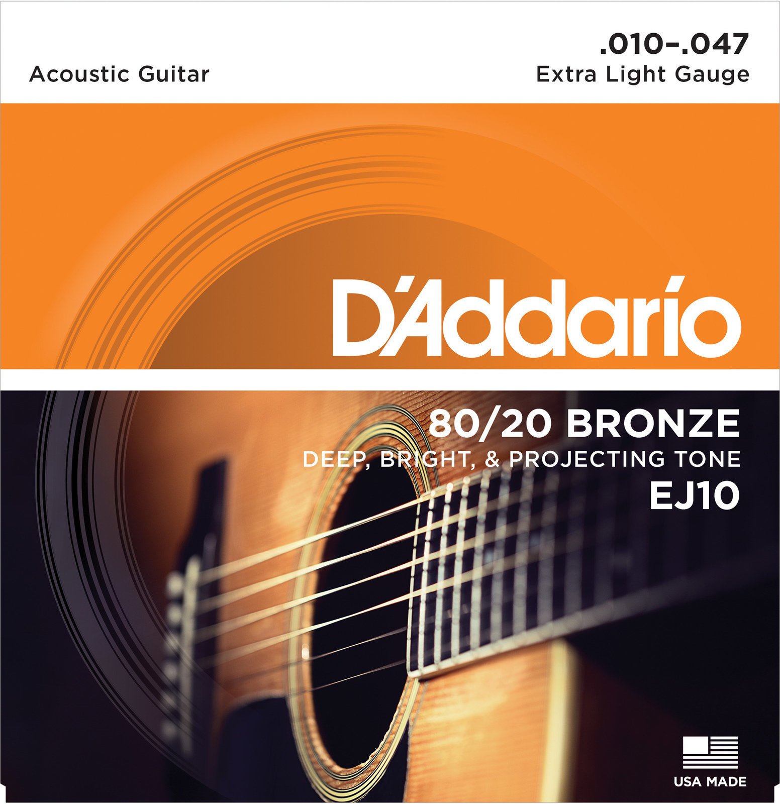 Cordes de guitares acoustiques D'Addario EJ10