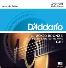 Cordes de guitares acoustiques D'Addario EJ11 Cordes de guitares acoustiques