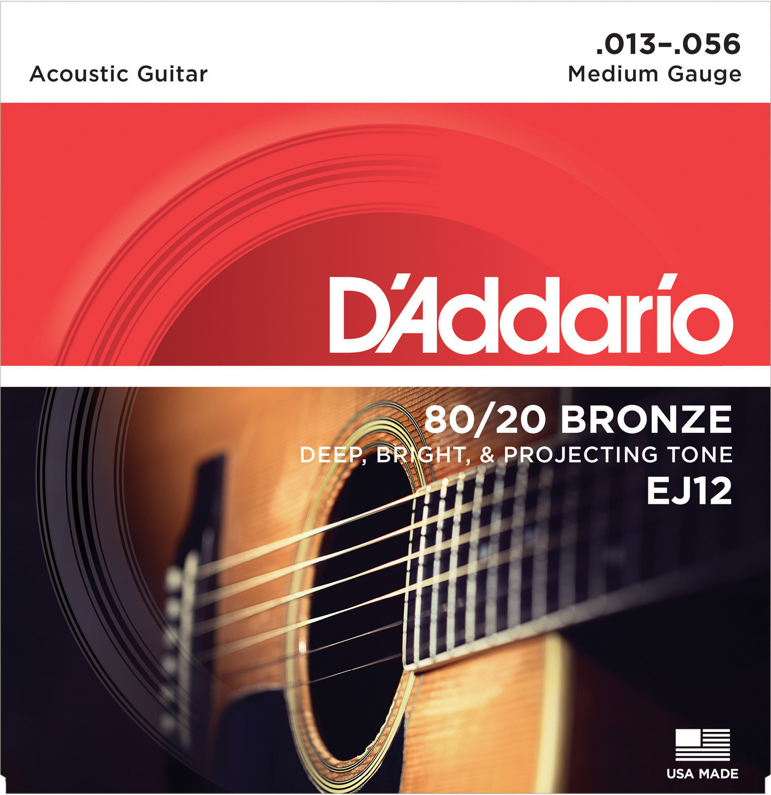 Struny pre akustickú gitaru D'Addario EJ12
