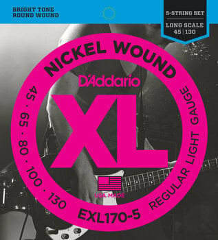 Струни за 5-струнна бас китара D'Addario EXL170-5 - 1