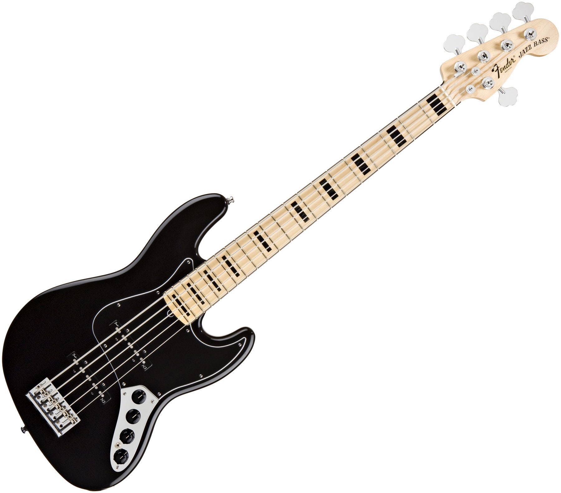 Fender American Deluxe Jazz Bass V MN Black - Muziker