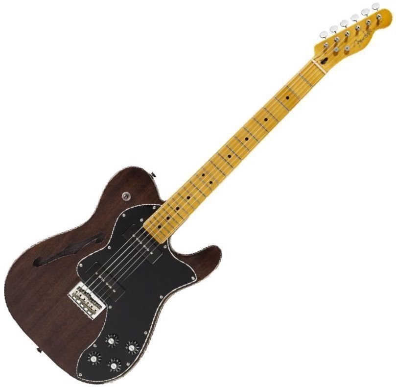 Elektromos gitár Fender Modern Player Telecaster Thinline Deluxe MN Black Transparent