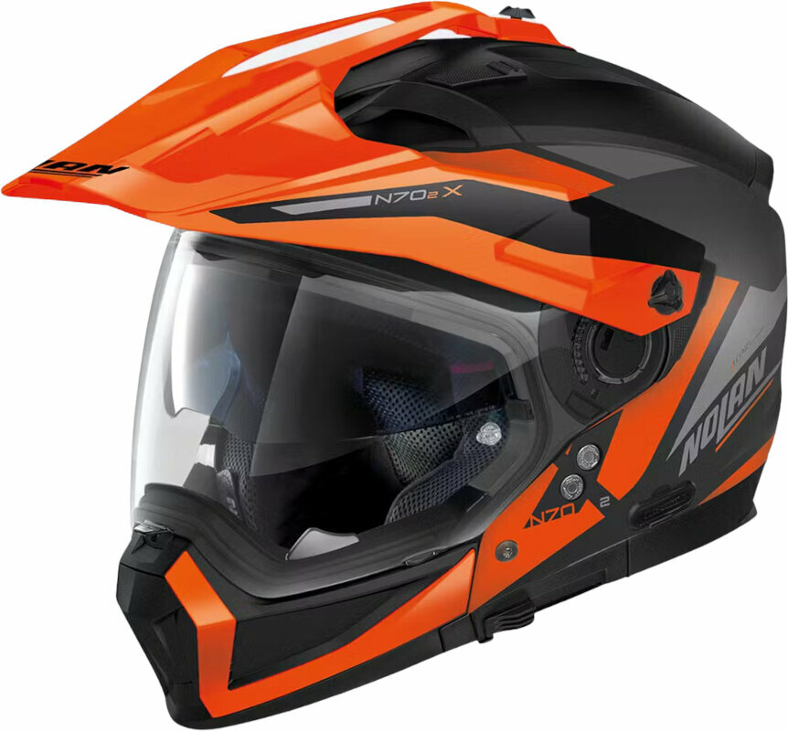 Helmet Nolan N70-2 X Stunner N-Com Flat Black Orange/Antracite S Helmet