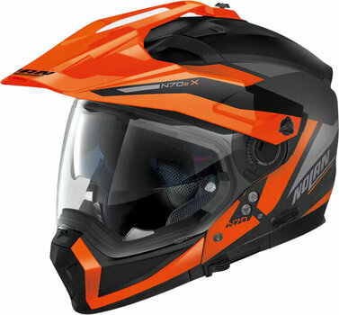 Helmet Nolan N70-2 X Stunner N-Com Flat Black Orange/Antracite S Helmet - 1