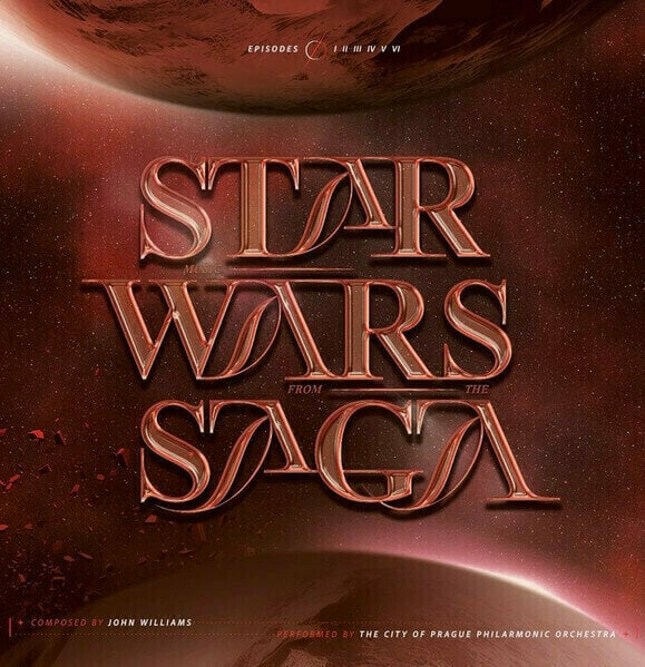 Vinyl Record The City Of Prague Philharmonic Orchestra - Star Wars Saga (Deluxe Edition) (Transparent Red Coloured) (2LP)