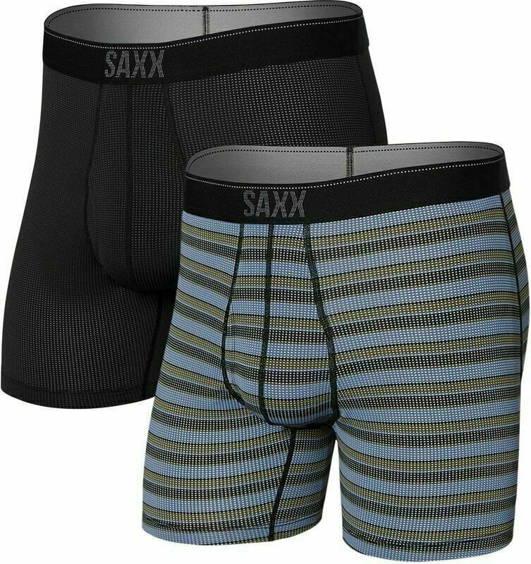 SAXX Quest 2-Pack Boxer Brief Sunrise Stripe/Black II XS Fitness bielizeň