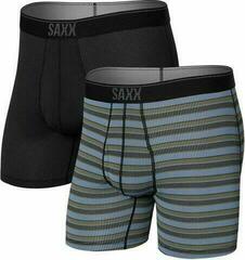 Fitness Unterwäsche SAXX Quest 2-Pack Boxer Brief Sunrise Stripe/Black II XS Fitness Unterwäsche