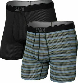 Fitness Unterwäsche SAXX Quest 2-Pack Boxer Brief Sunrise Stripe/Black II XS Fitness Unterwäsche - 1