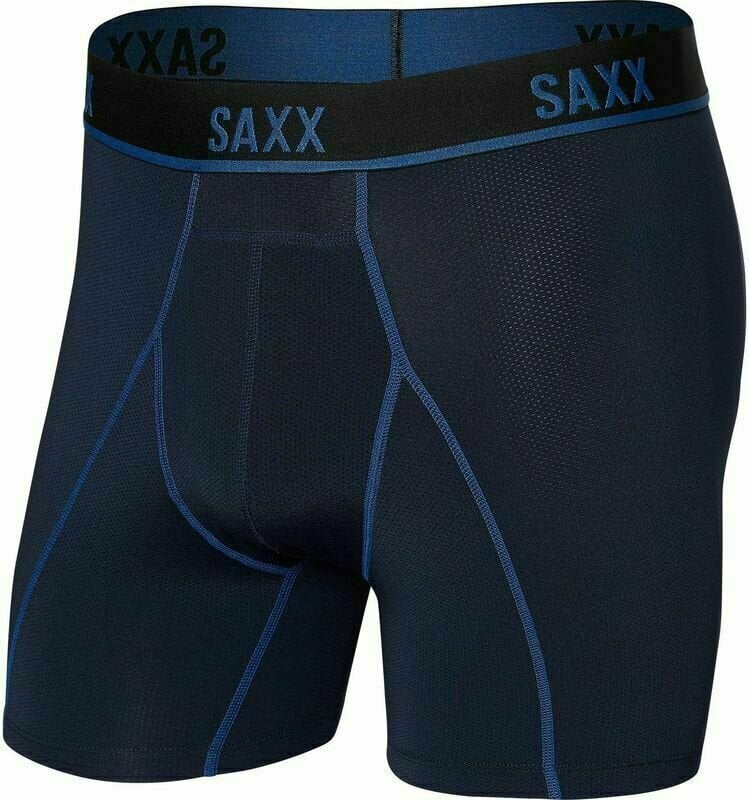 Fitness fehérnemű SAXX Kinetic Boxer Brief Navy/City Blue S Fitness fehérnemű