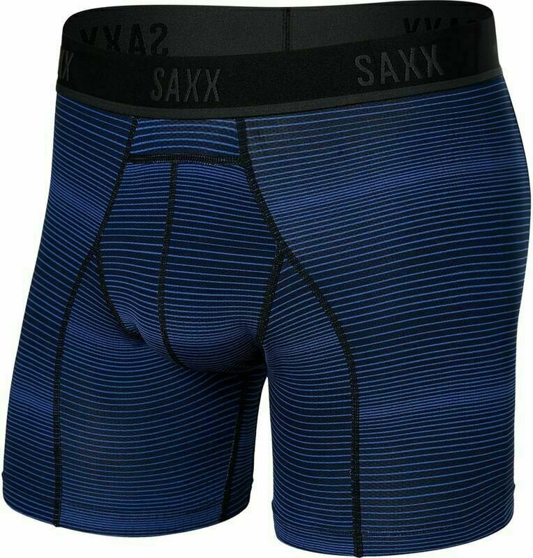 Sous-vêtements de sport SAXX Kinetic Boxer Brief Variegated Stripe/Blue S Sous-vêtements de sport