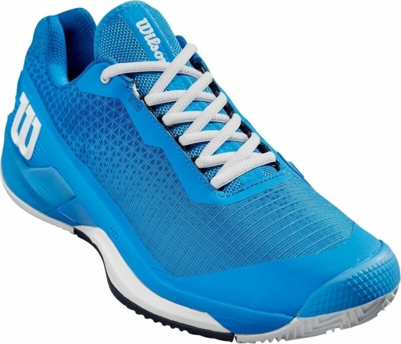 Zapatillas Tenis de Hombre Wilson Rush Pro 4.0 Clay Mens Tennis Shoe French Blue/White/Navy Blazer 41 1/3 Zapatillas Tenis de Hombre