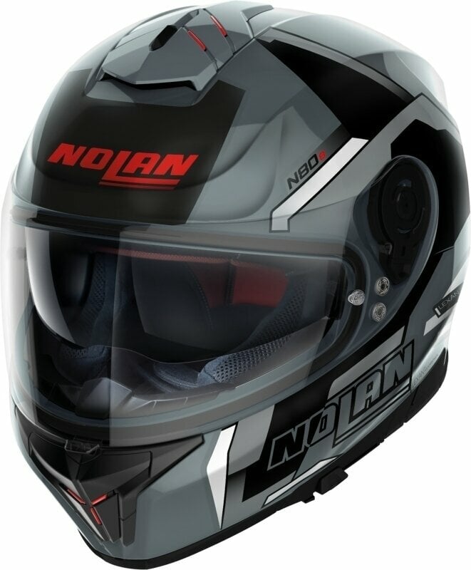 Helm Nolan N80-8 Wanted N-Com Slate Grey White/Black L Helm