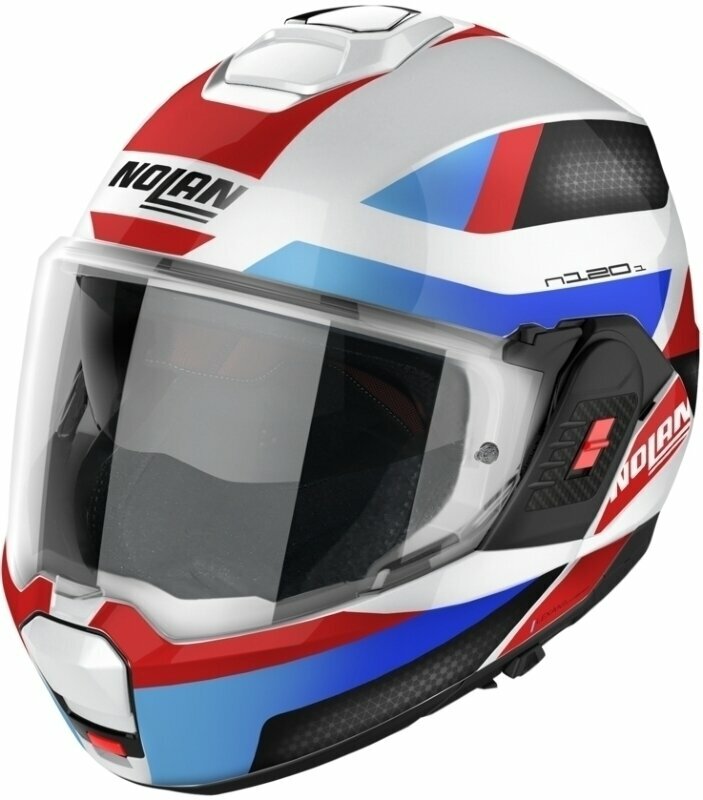 Helmet Nolan N120-1 Subway N-Com Metal White Blue/Red/Black XS Helmet