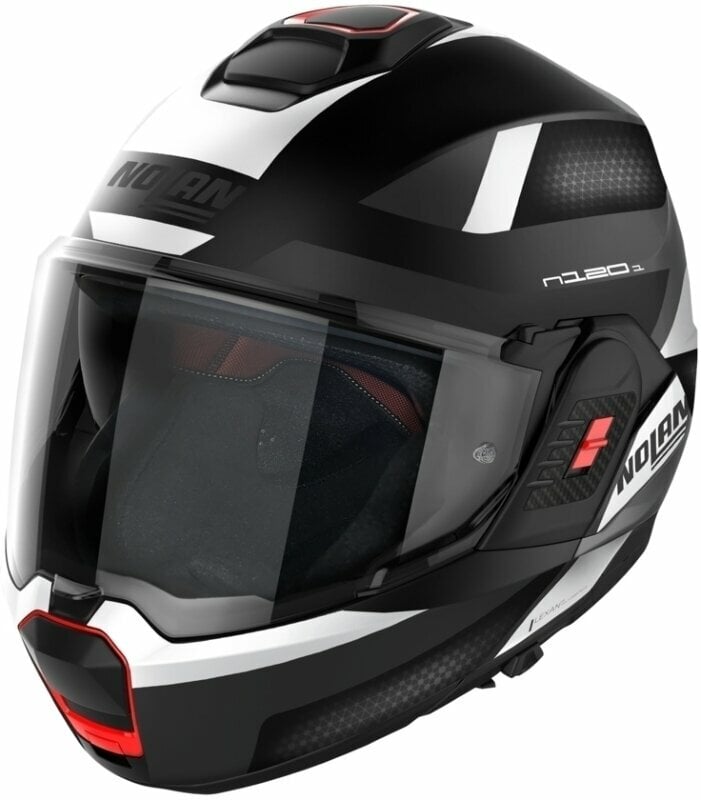 Helmet Nolan N120-1 Subway N-Com Flat Black White XS Helmet