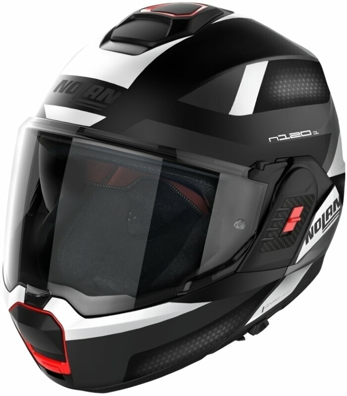 Helmet Nolan N120-1 Subway N-Com Flat Black White 3XL Helmet