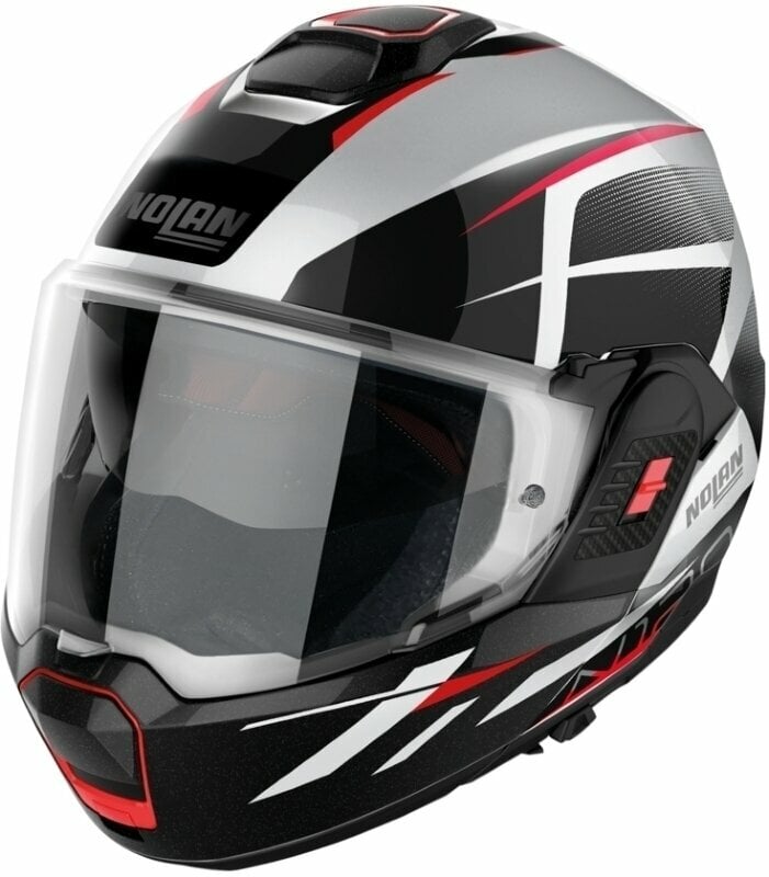 Helmet Nolan N120-1 Nightlife N-Com Metal White Red/Black S Helmet