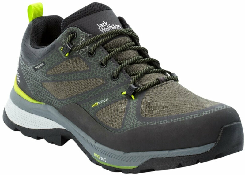 Pantofi trekking de bărbați Jack Wolfskin Force Striker Texapore Low M Lime/Dark Green 41 Pantofi trekking de bărbați