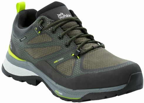 Mens Outdoor Shoes Jack Wolfskin Force Striker Texapore Low M Lime/Dark Green 41 Mens Outdoor Shoes - 1
