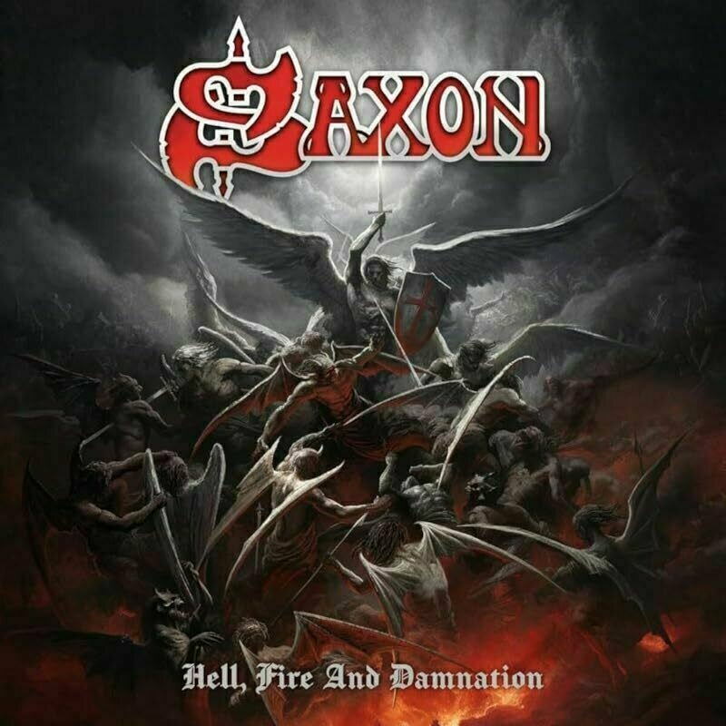 Vinyl Record Saxon - Hell, Fire And Damnation (Red Marble Coloured) (LP)